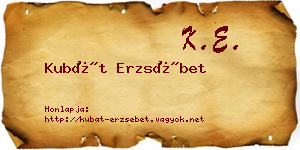 Kubát Erzsébet névjegykártya