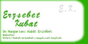 erzsebet kubat business card